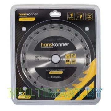 Пильный диск Hanskonner H9022-210-30-24 картинка 4